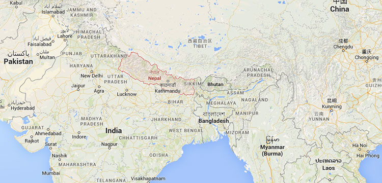 Mapa de Nepal